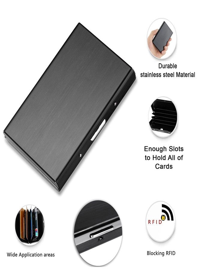 DAHSHA Large 10 Slots Metal RFID Metal Credit Card Holder Wallet for Men Women (Black-10cm x 7cm x 1.5cm) - Image 5